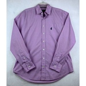 Johnnie-O Surfer Button Dress Shirt Plaid Long Sleeve Men’s Med Pink Purple